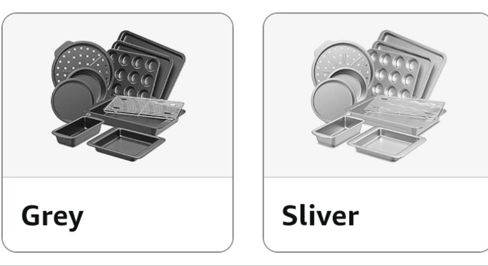 Bakeware Sets, Baking Pans Set, Nonstick Oven Pan for Kitchen with Wider Grips, 10-Piece Including Rack, Cookie Sheet, Cake Pans, Loaf Pan, Muffin Pan, Pizza Pan -