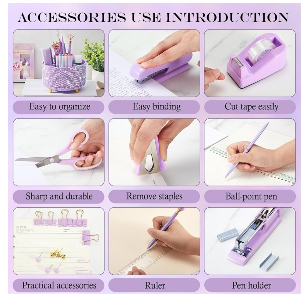 Pen Holder Office Accessories Set Desk Accessories Office Supplies
Bling, for Women, 360 Rotating, Rhinestone, Diamond Pens, Glitter, Desk Organizers, Bedazzled, Teen Girls Gift