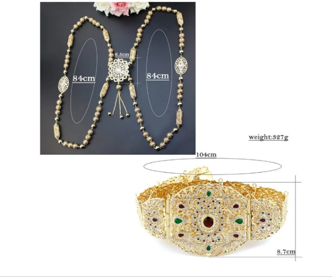 Belt Shoulder Chain Gold Color Algeria Morocco Wedding