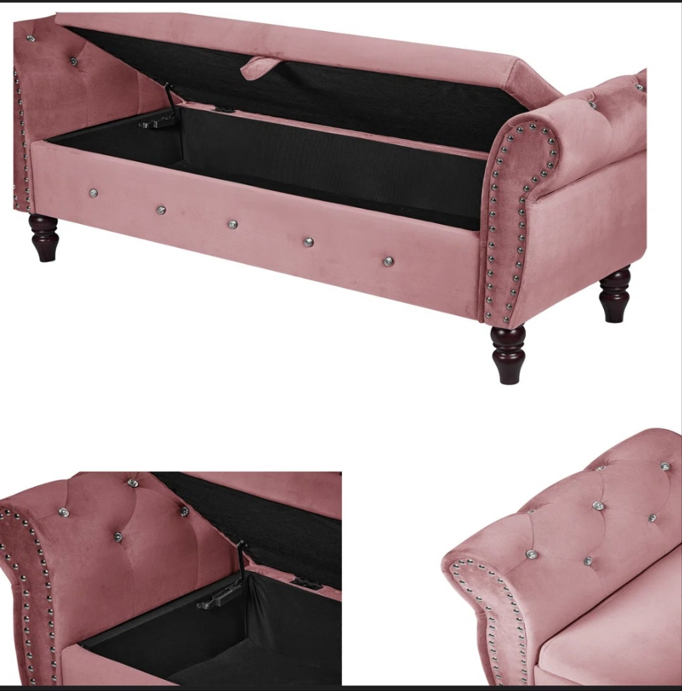 Velvet Ottoman With Storage Space inside Unique and Fun