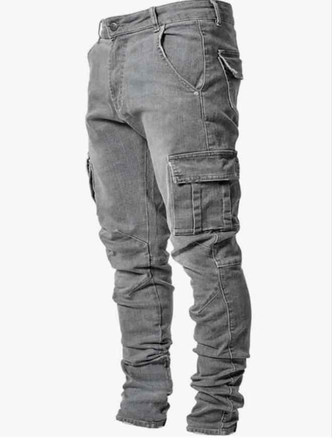 Men's Slim Fit Stretch Jeans Ripped Skinny Jeans for Men, Distressed Straight Leg Fashion Comfort Flex Waist Pants