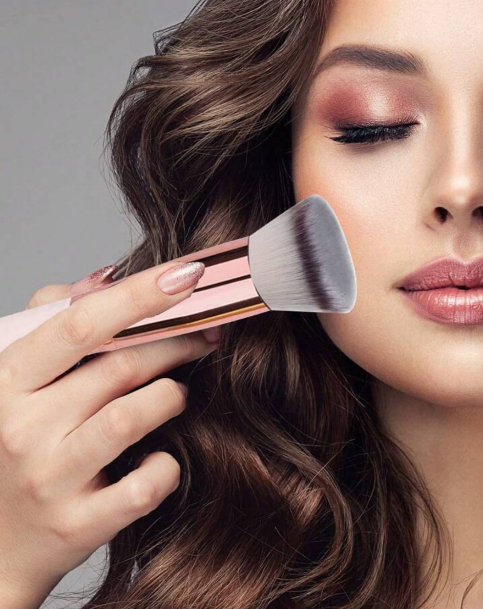 Flat Top Foundation Brush, For Mixing Liquid, Creams And Perfect Powder Cosmetics - Buffing, Concealer - Portable wood