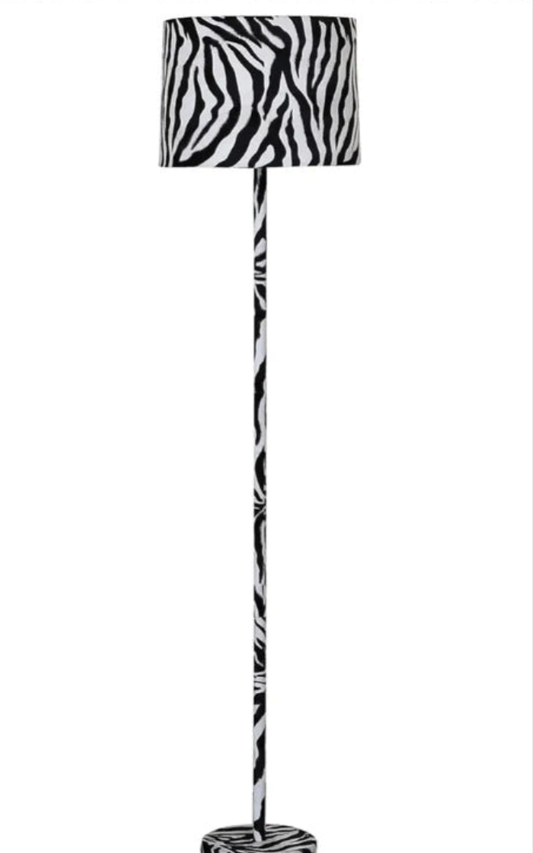 59" Faux Suede Zebra Print Floor Lamp