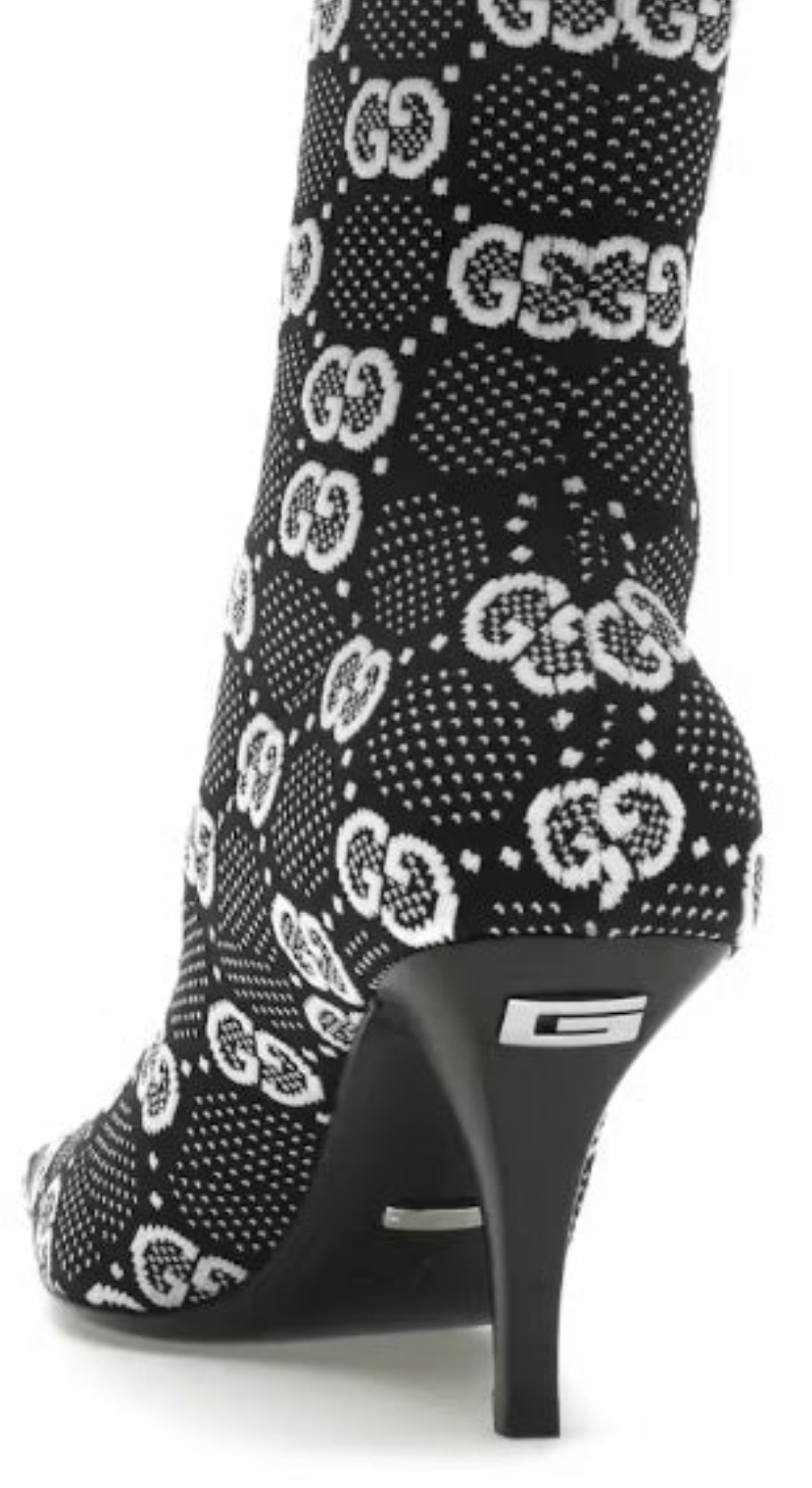 Gucci GG 75mm Ankle Boots Black/White fabric