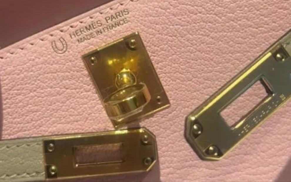 Hermès Rose Sakura & Gris Tourterelle Mini Kelly Sellier Mini 20 HSS Chevre GHW
