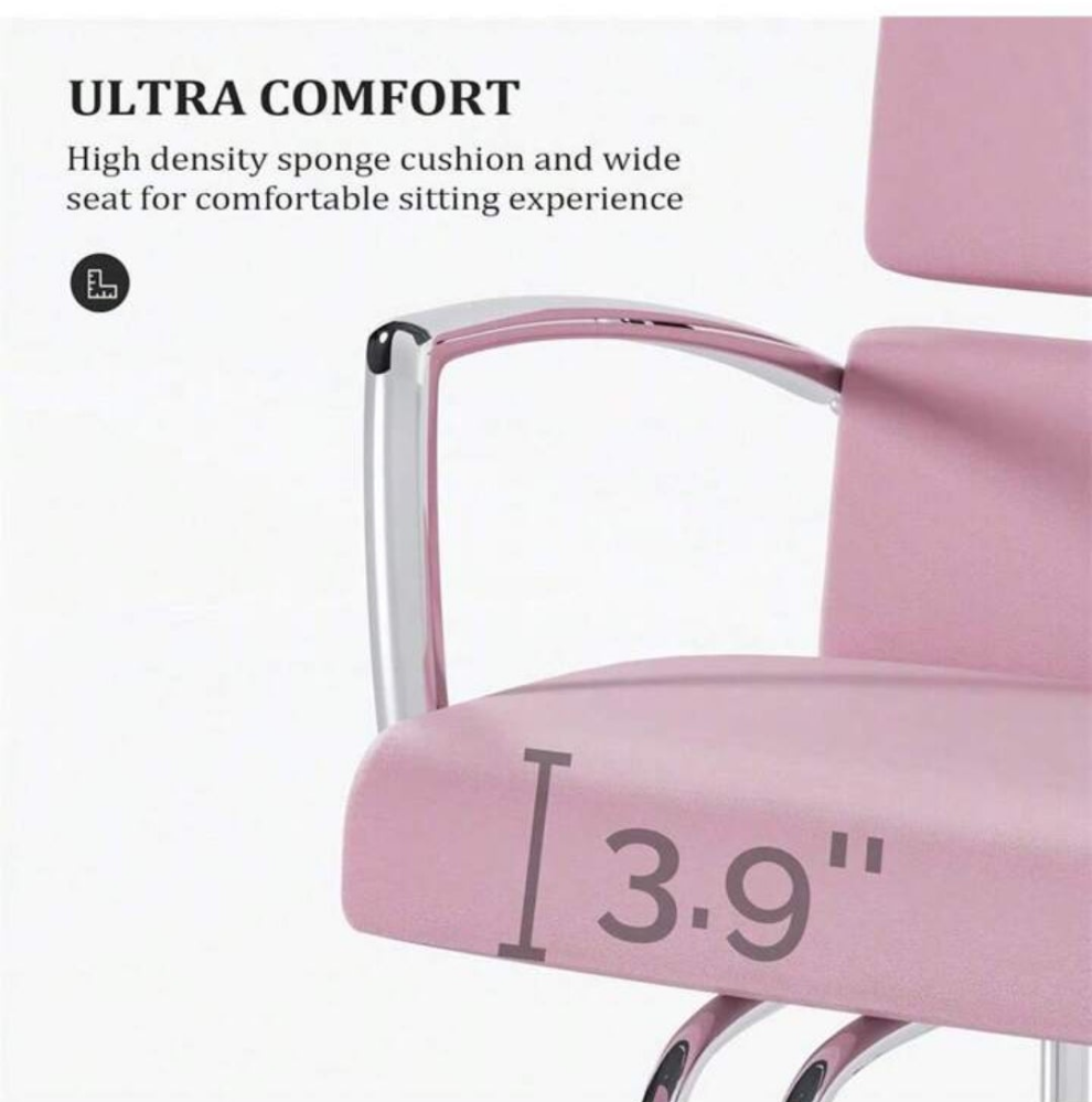 Salon Chair Heavy Duty for Stylist, Barber Chair White 360 Degree Swivel, Hydraulic Pump for Hair Cutting, Beauty Spa Styling Hairdressing Tattoo Equipment