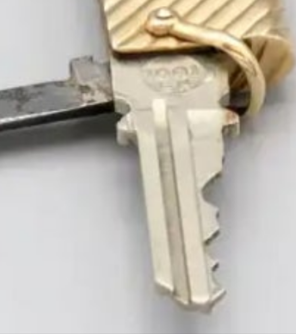 14k Gold Verdura Gold Utility Knife and Key with Clock and Hidden Pencil and mystery key exciting