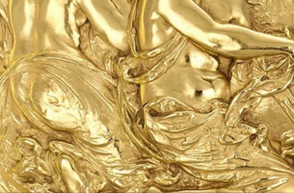 Rothschild "Poetry" Sterling Silver Gilt Salver by Elkington & Co.