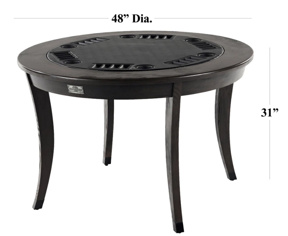 Onyx Poker Table 2-in-1 Flip-Top Dining Table for 6 Players