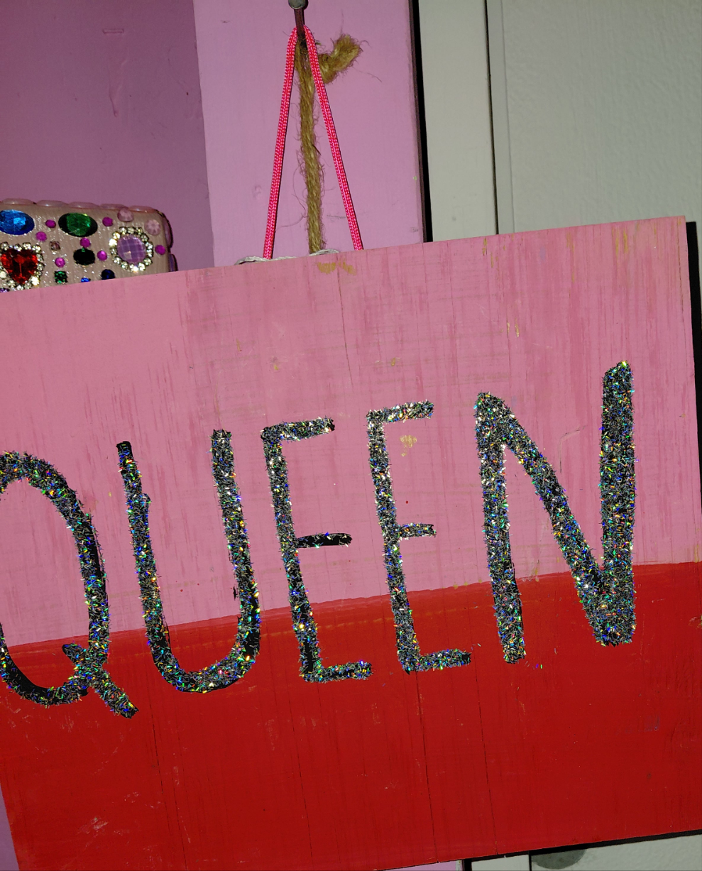 COCOMONEY ART Queen pink 1 OF 1 CUSTOM PIECE BY COCOMONEY painting on wood