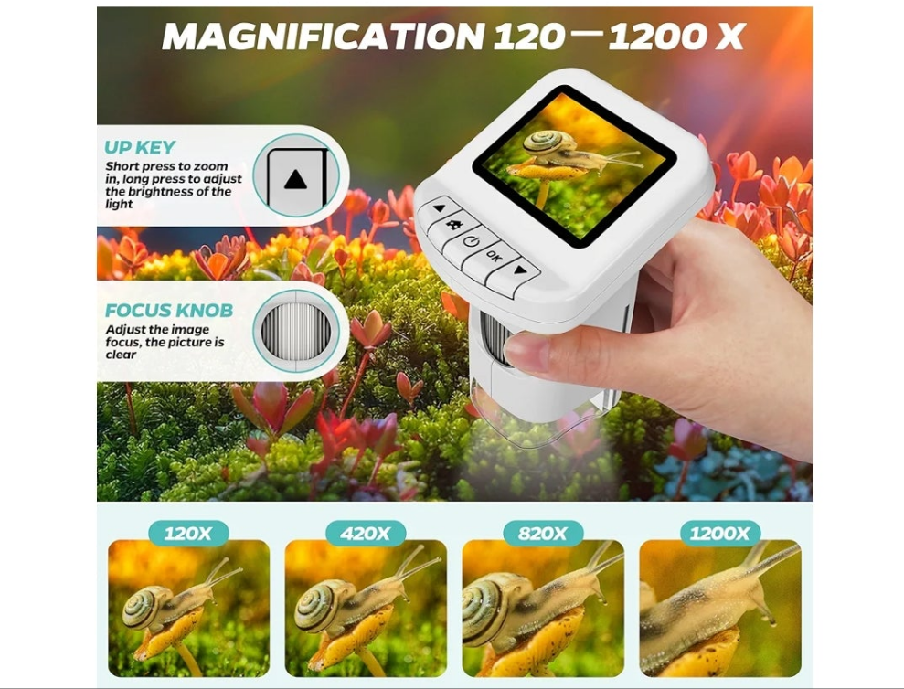 Microscope for Kids, handheld microscope choose from 3 options below ages 5 and up explore nature in depth see things closer than usual
