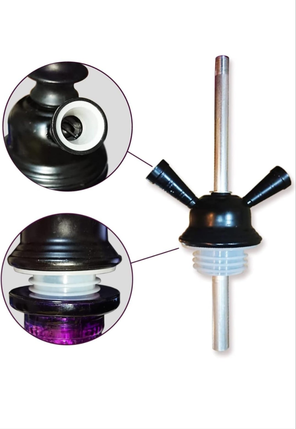 Hookah Set with 2 Hose 11" Premium Portable Mini Hookah Complete Set Hookah Glass Vase with 50 Disposable Tips, 50 Pre-Punched Aluminum Foil Coal Tong (hookah set with accessories)