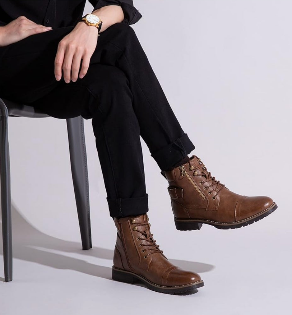 Men's Boots Boots for Men Casual Boots Motorcycle Combat Ankle Dress Boots Mens oh my cutie