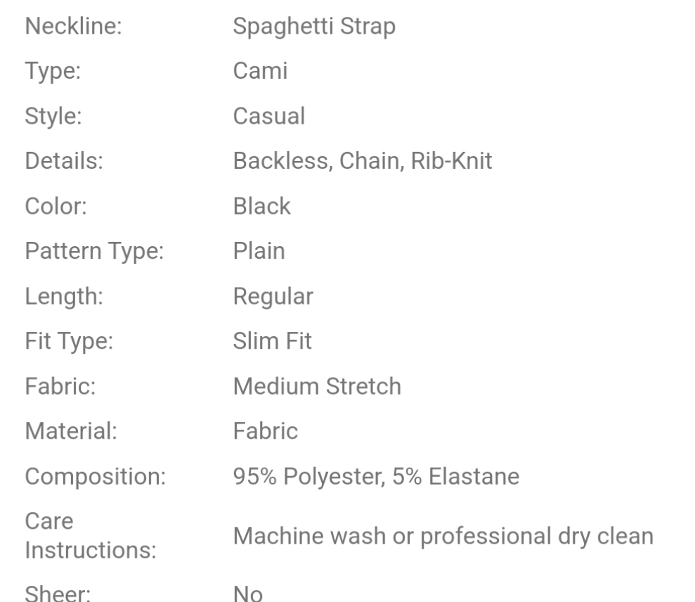 Chain Shoulder Strap Camisole Top COCOMONEY