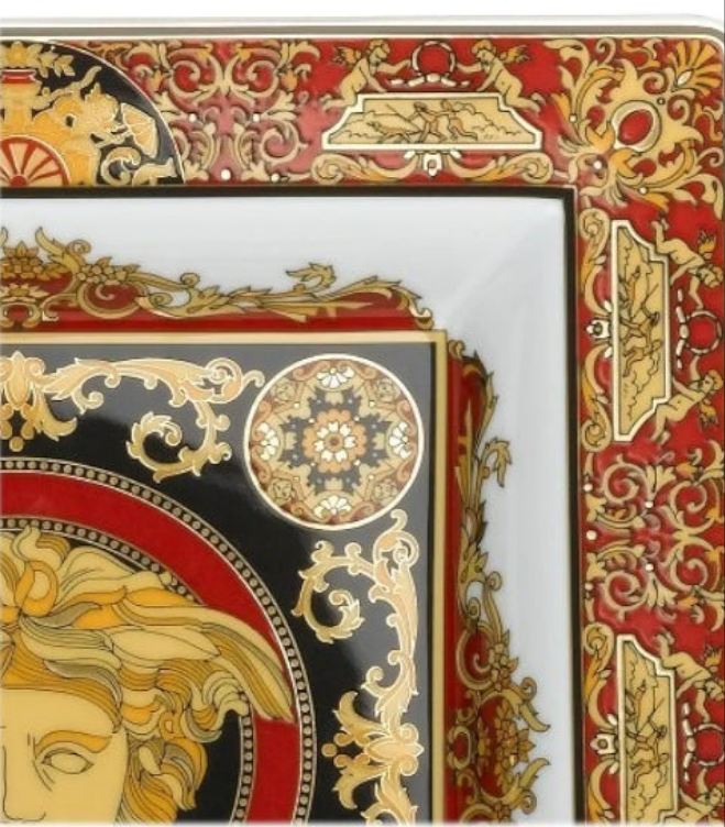 Versace by Medusa Red 8 1/2-Inch Square Tray