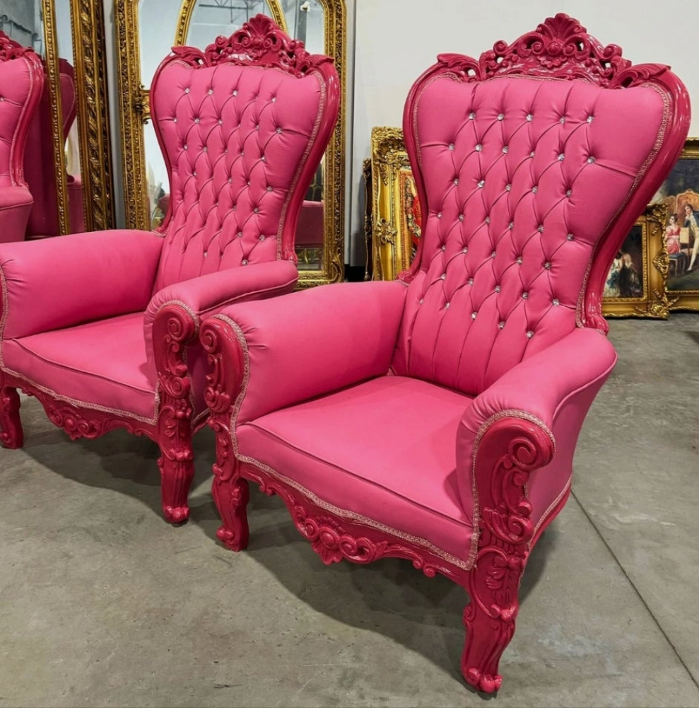 French Style Throne Chair Midsize Tufted Chair in velvet or leather depending on the chair you choose.