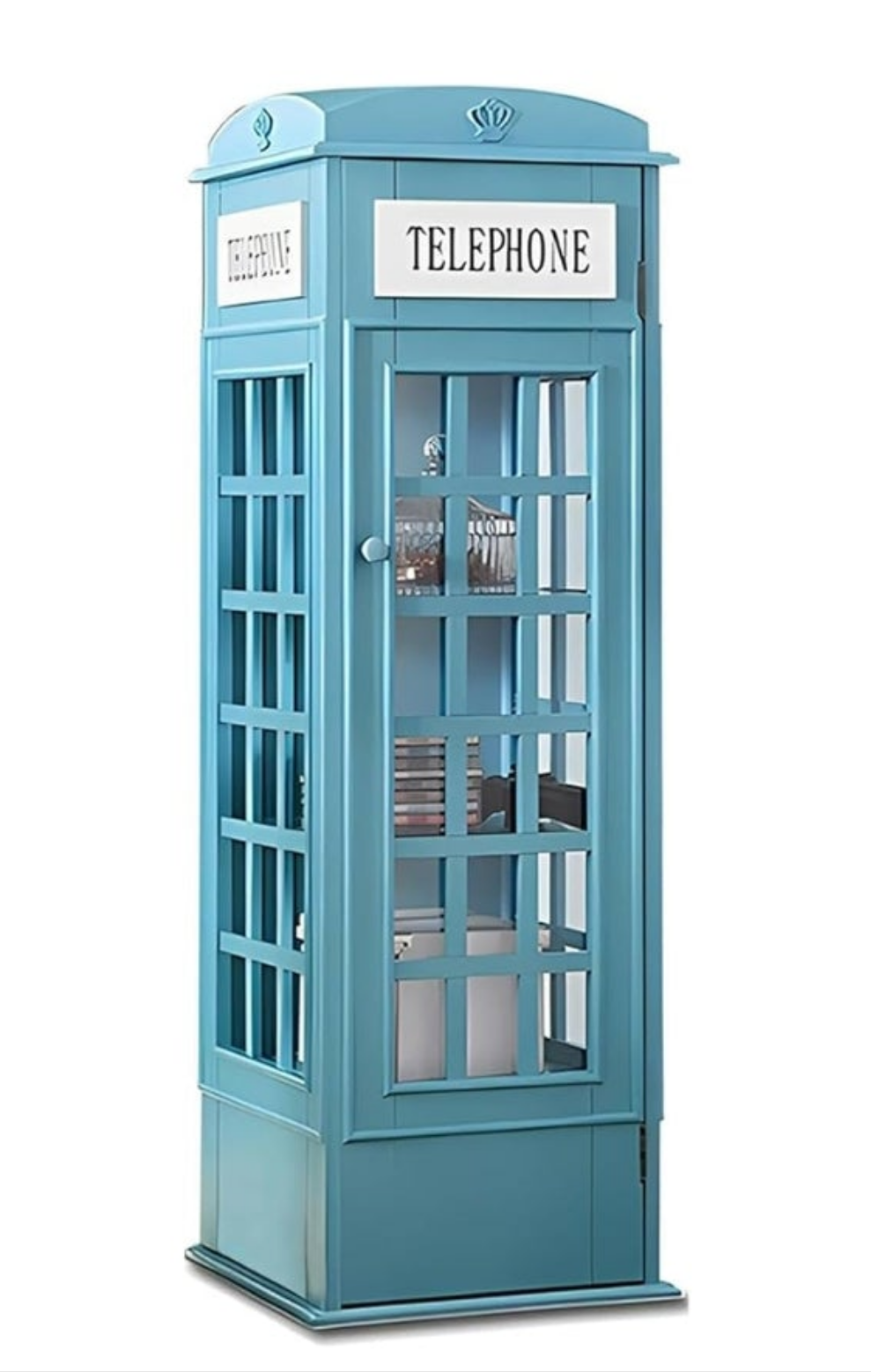 Telephone Booth Cabinet Wood Bookcase 5-Tier Telephone Booth Bookshelf Small Floor Standing Storage Rack, for Home Office, Living Room, Study, Bed Room different color options