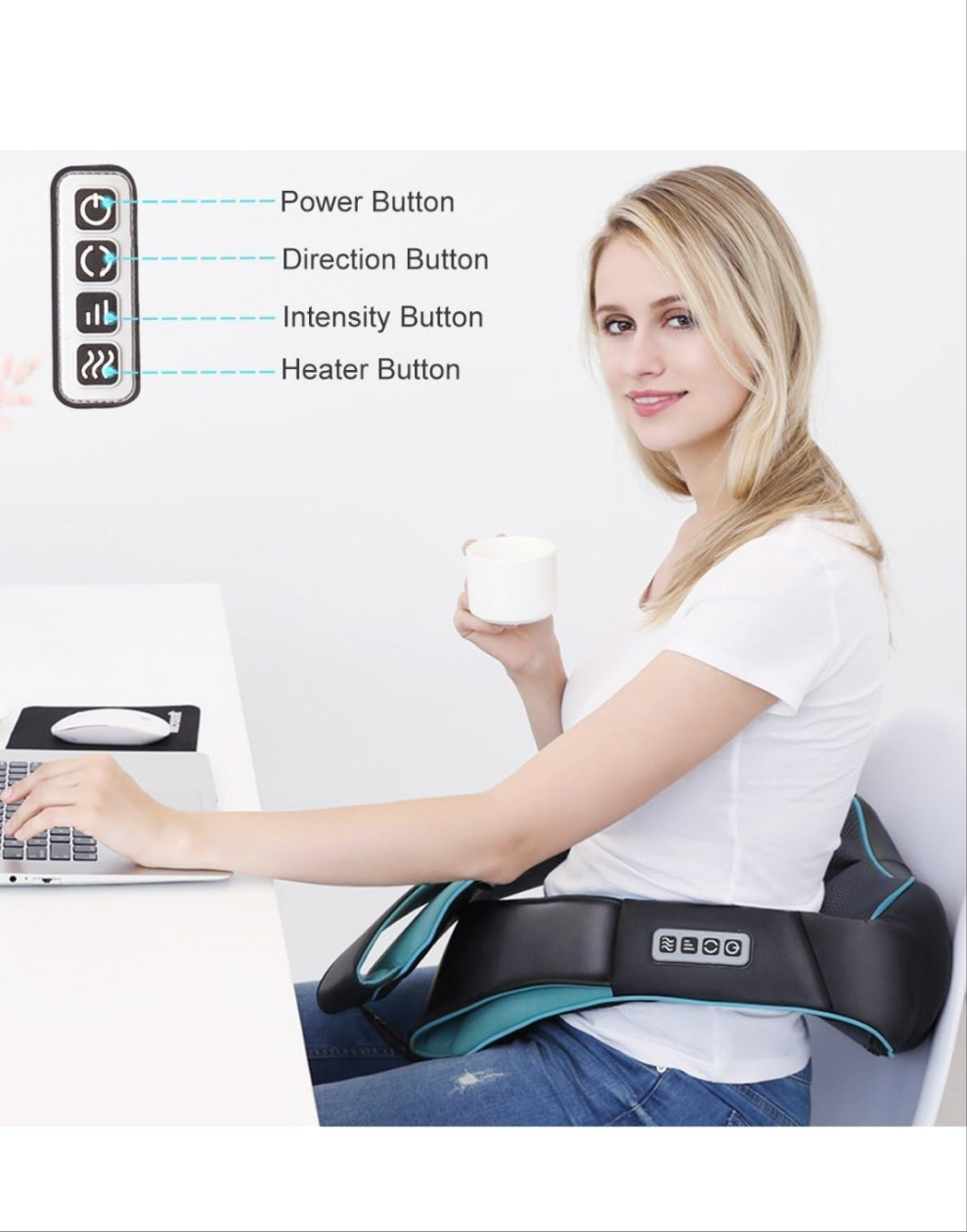 Shiatsu Back Shoulder and Neck Massager with Heat, Electric Deep Tissue 4D Kneading Massage, Best Gifts for Women Men Mom Dad, Fathers Day, Mothers Day, Christmas Gifts