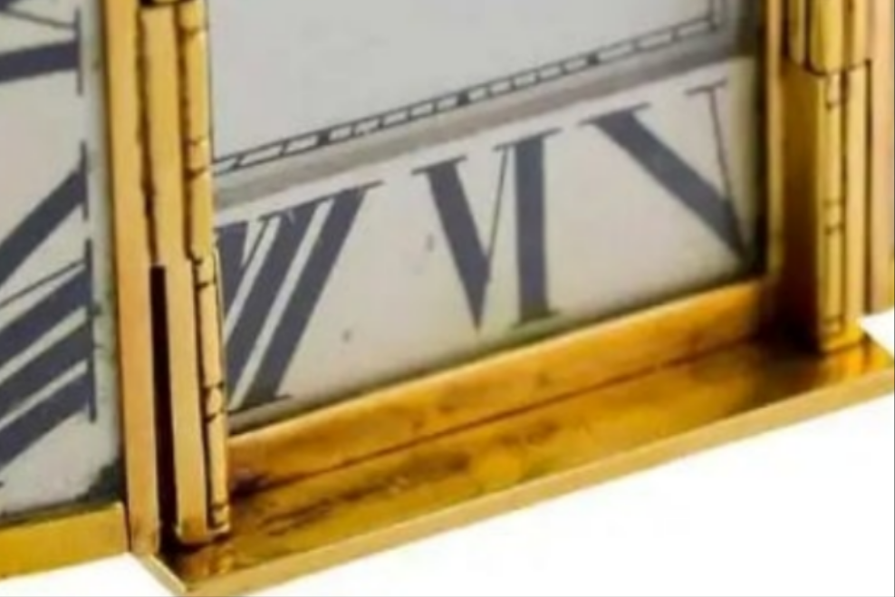 Tiffany & Co. 18kt Yellow Gold and Enamel Small Desk Clock 1920's