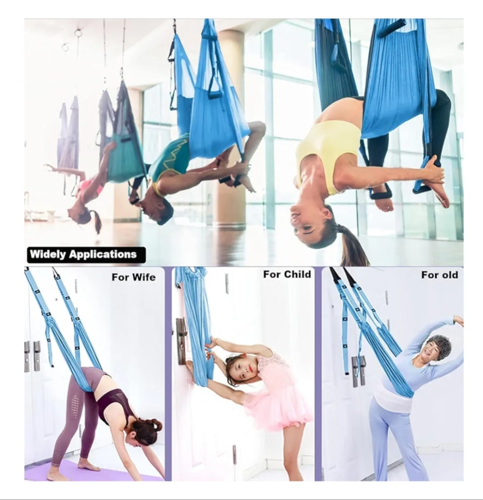 Yoga Set 4 in 1 Pilates Set. Anti-Burst and Slip Resistant Yoga Ball. Leg Stretcher Strap for Pilates. Free Weight Hula Hoop for Workout. Figure 8 Fitness Resistance Band