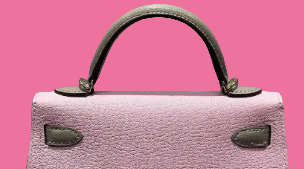 Hermès Rose Sakura & Gris Tourterelle Mini Kelly Sellier Mini 20 HSS Chevre GHW