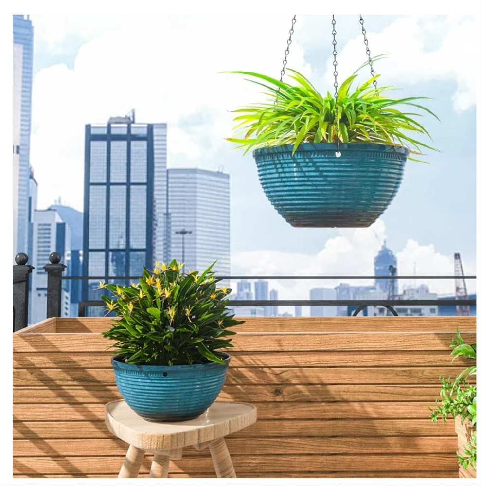 2 Packs Fake Hanging Plants Artificial Flowers for Outdoors Red UV Resistant for Home Porch Balcony Garden Patio Decor with 2 planters or 2 hanging planters