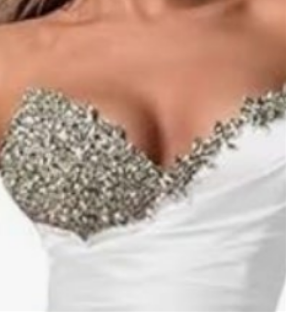 Strapless Beaded Mermaid Wedding Dresses for Women Long Satin Formal Evening Party Gowns with Slit