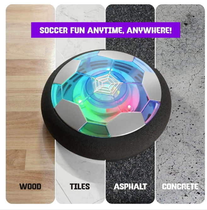 Hover Soccer Ball for Kids - Boy Birthday Gifts - Indoor Toy Games Gift for Boys Age 6, 7, 8, 9, 10, 11, 12 +Year Old - Light-Up Toys Game for Kid - 6+- Gifts for kids (Single)
