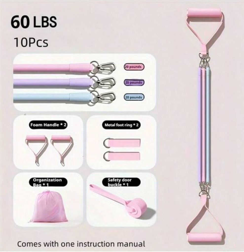 12pcs Resistance Band Set, 60-100lbs Exercise Bands For Shaping, Workout, Muscle Building, Strength Training, Multi-Functional Resistance Ropes Home Gym Equipment, Includes 3/5pcs Resistance Bands, 2pcs Handles, 2pcs Ankle Straps, 1pc Door Anchor,