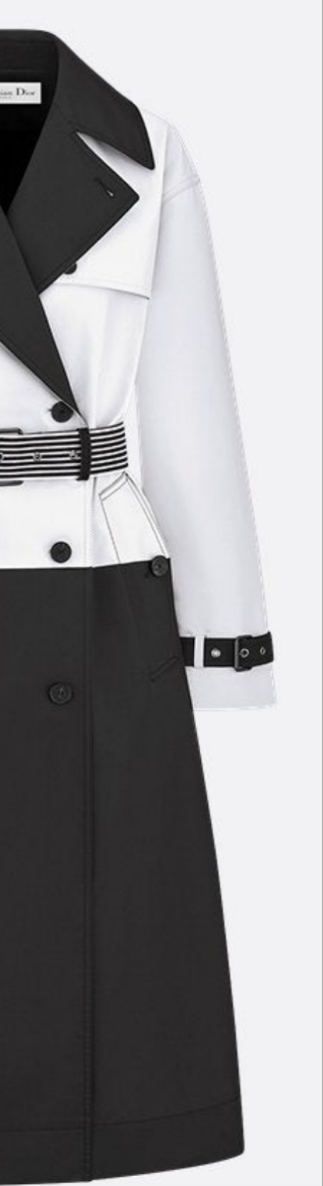 Dior Trench Coat Black and White Jacquard Technical Taffeta with Dior Graphique Motif