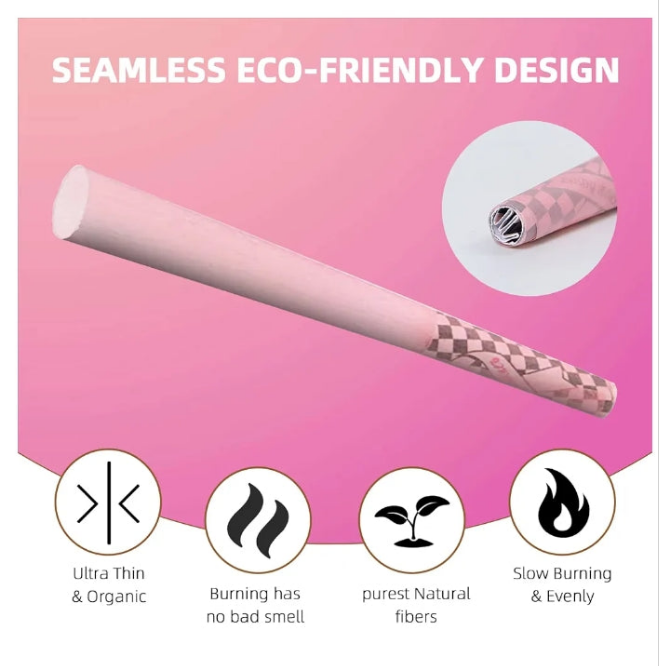 Pre Rolled Cones | 60 Pack Pink cones rolling papers | Classic King Size | Tips & Packing Tubes Included (60pcs)