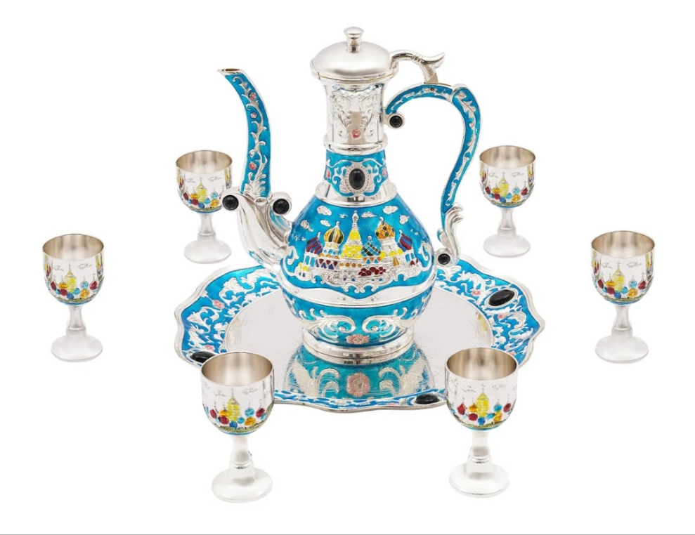 Foreign Tea Set Gecenia Castle Patterned Tea Set & Wine Set cute π