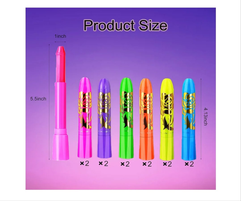 12 PCS Glow Face Body Paint, Glow In The Dark Under UV Black Light Sticks Makeup Neon Face Painting Kits for Adult Halloween Festival Accessory Glow Party Supplies