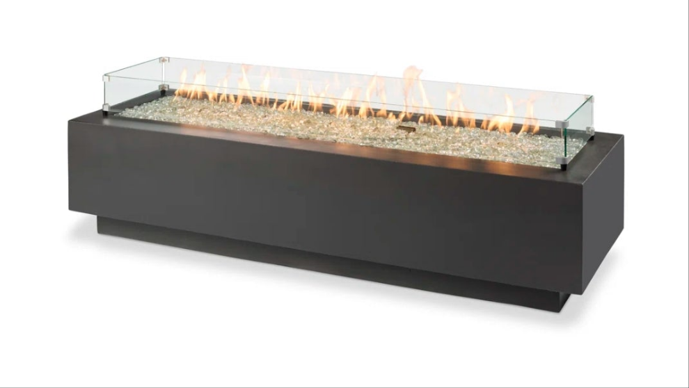 Rectangle Concrete Smokeless Fire Pit Table with Lid
