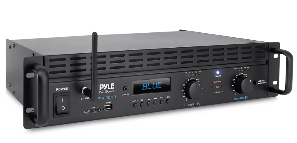 2-Channel Bluetooth Power Amplifier - 2000W Bridgeable Rack Mount Pro Audio Sound Wireless Home Stereo Receiver W/Trs Xlr Input,Lcd, Bridge Mode, Cooling Fan - Entertainment Speaker System
