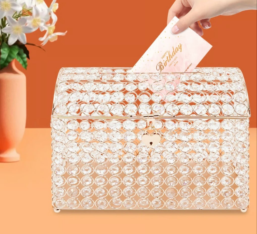 Wedding Card Box with Heart Lock