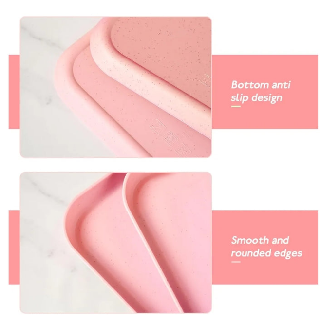2 pcs Serving Tray for Entertaining, Serving Platters for Snacks, Fruit, Cookies, Dessert, Fast Food Reusable Plastic Trays for Serving Food and Pantry Organization in Kitchen & for Parties