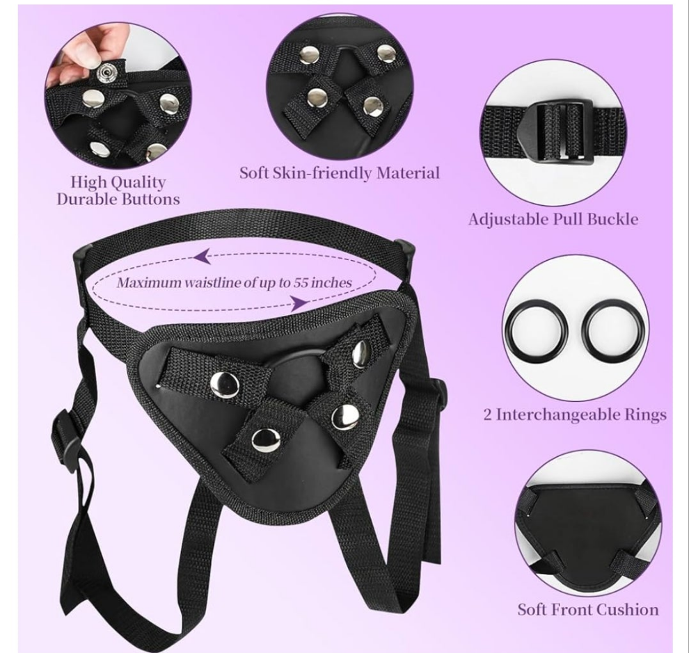 Strap on Dildo with Harness, 8.3 Inch Realistic Wearable Dildo Body-Safe Material Strong Suction Cup, Anal Vagina G Spot Sex Stimulation Adult Sex Toys for Women Lesbian Men Couple
