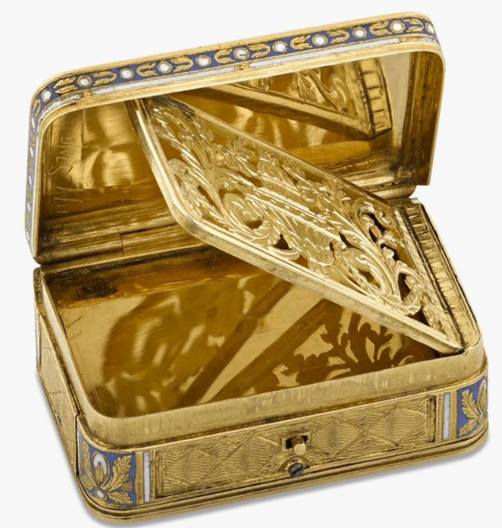 Swiss Gold and Enamel Musical Vinaigrette