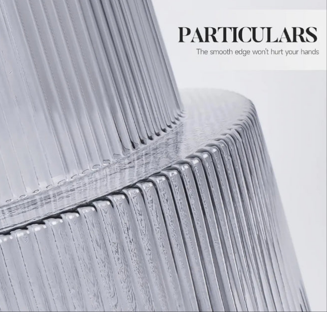 Large Glass Vase Ribbed Vase for Flowers, Flower Vase for Living Room, Modern Grey Fluted Vase for Centerpieces, Dinning Table, Entry Office Decoration