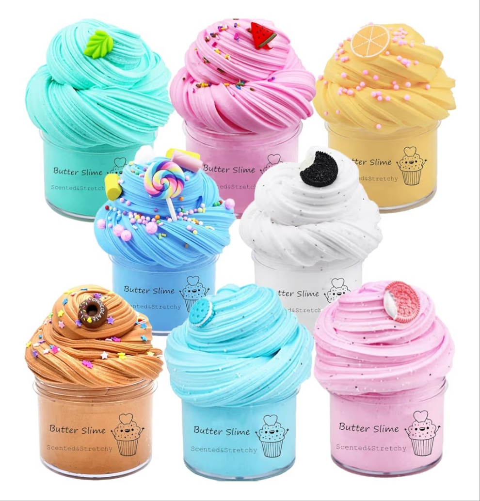 Slime Kit for Girls 8 Pack, Party Favors with Watermelon, Coffee, Mint, Candy, and Lemon Slime, Stretchy and Non-Sticky, Stress Relief Toy for Boys, Easter Basket Stuffers