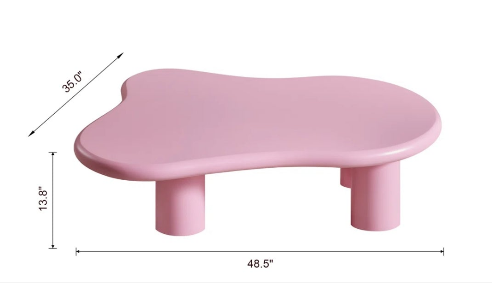 Pink Cloud Coffee Table with four legs for living room cute π