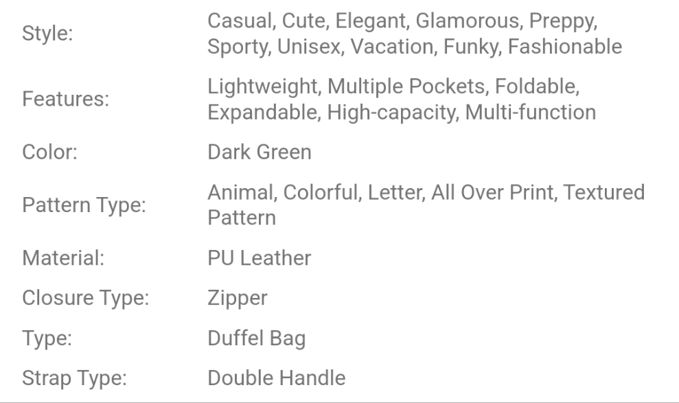 Tote & Carry Unisex Crocodile Skin Print All Over Large Carry On Duffle Bag For Travel COCOMONEY