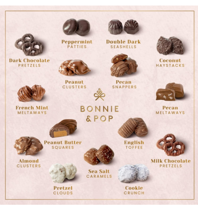 Chocolate Gift Box for Woman | Prime Gift Set for Christmas, Holidays, Mom, Wife, Girlfriend, Lover, Romantic | Bonnie and Pop