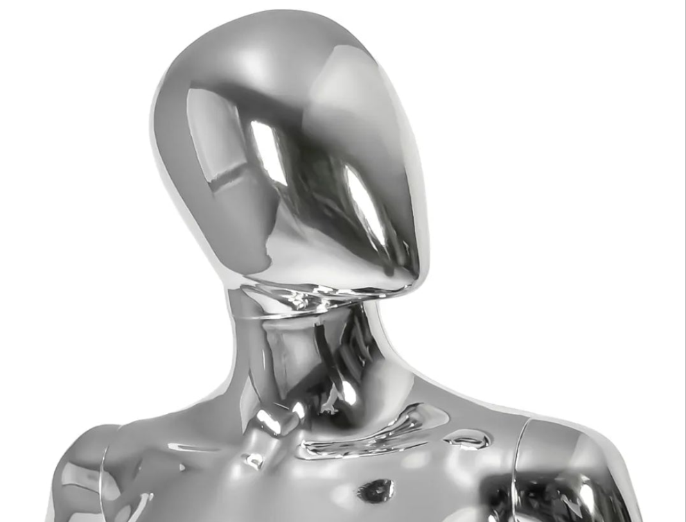Mannequin Dress Form Display - Manikin Torso Stand Realistic Full Body Mannequin for Retail Clothing Shops, Halloween Christmas Cosplay (Silvery, Female or Male