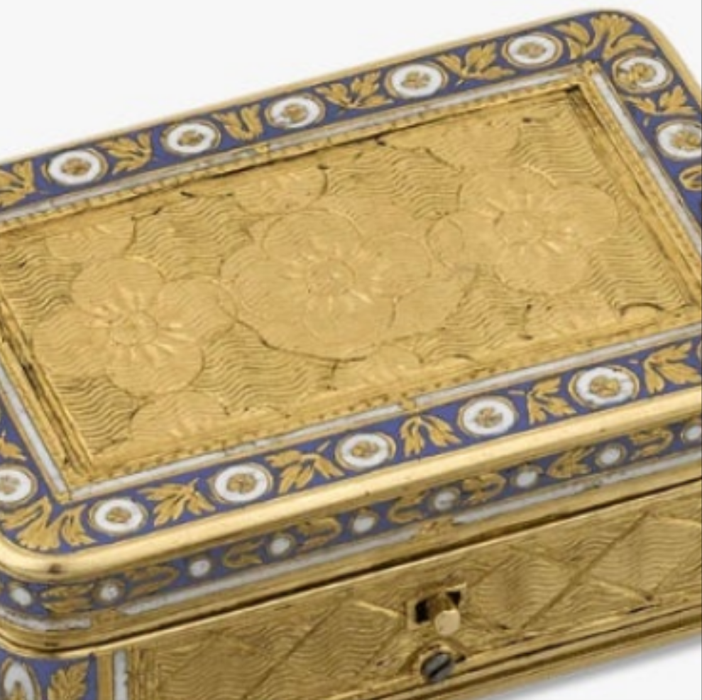 Swiss Gold and Enamel Musical Vinaigrette