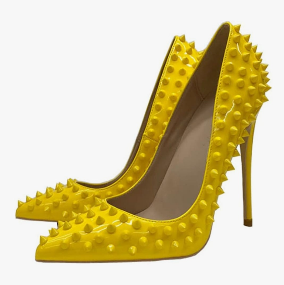 Sexy Heels Pumps Studded Rivett Party Prom Event Birthday Wedding Shoes
