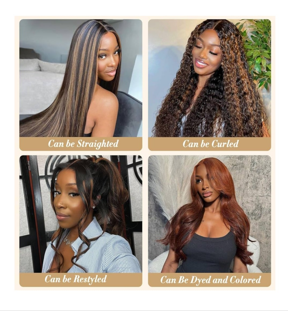30 Inch Ombre Lace Front Wig Human Hair 210% Density FB/30 Human Hair Wig 13x6 Body Wave Lace Wigs Human Hair Pre Plucked HD Frontal wig For Women Highlight Glueless Wigs