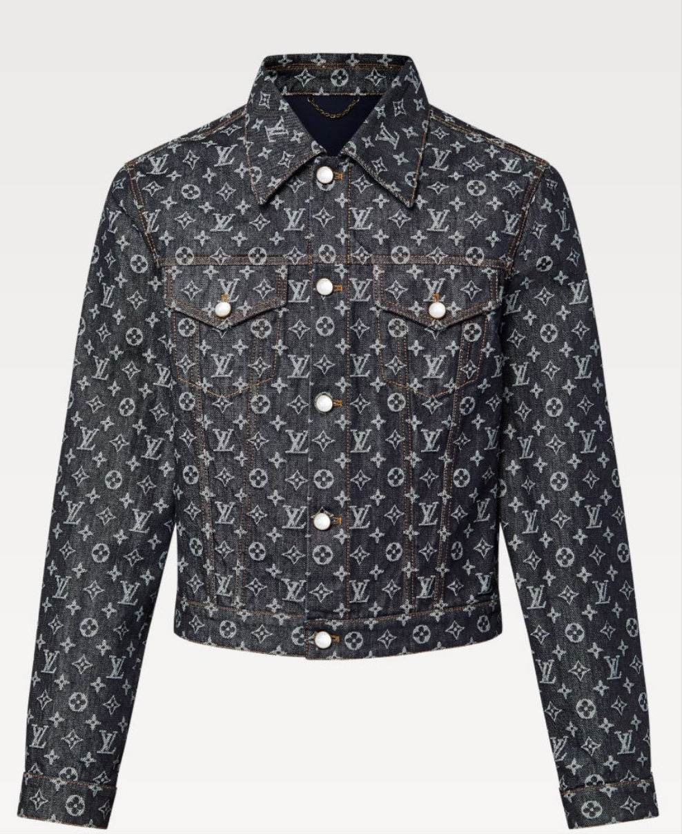 Louis Vuitton Monogram Jacquard Denim and Jacket Monogram Jacquard Denim Skate Pants 2 piece outfit