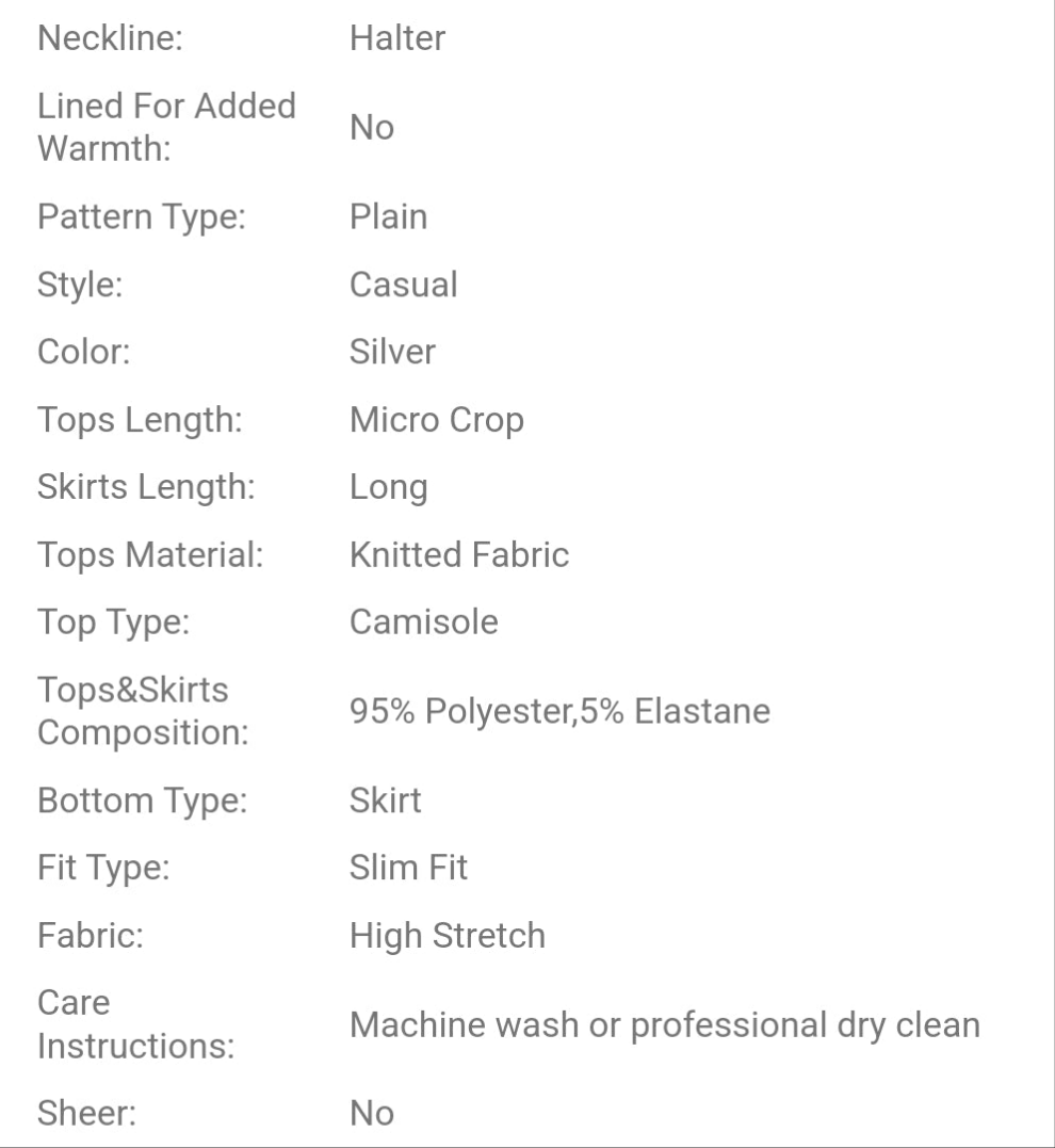 Temperament Comfortable Metal Chain Two-Piece Set Women's Summer Chest Chest Pleated Design Short Top High-Waisted Long Skirt Set Seaside Vacation Daily Dating Slimming Hot-Selling Model